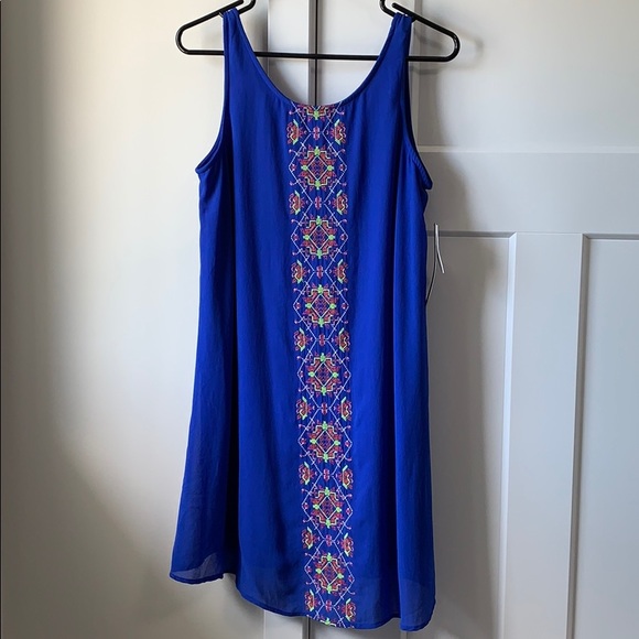 MY MICHELLE blue sleeveless embroidered dress - Picture 3 of 6